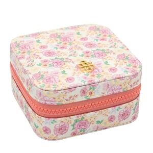 Simply Southern Pink Floral Jewelry Organizer Travel Case Zipper Closure NWT